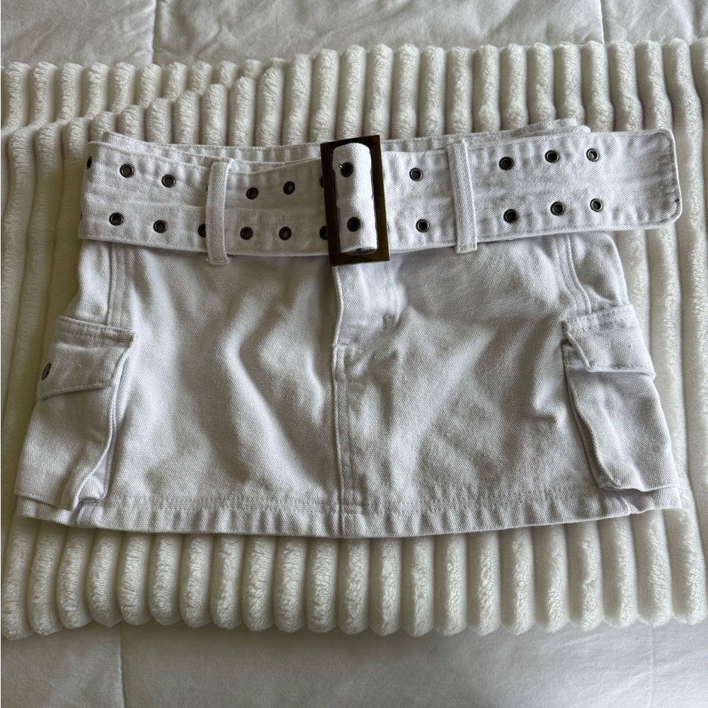 Princess Polly White Belted Skirt Size 0